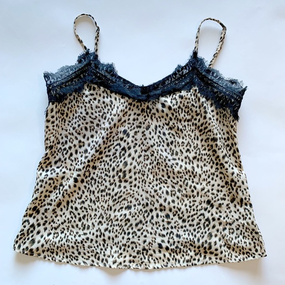 Lacey Cheetah Print V-Neck Tank Top, Keyhole Back Women’s SZ M - Picture 1 of 3